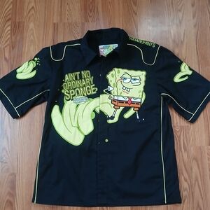 SpongeBob SquarePants Jeff Hamilton Designs Button Up Shirt Mens L. HIGH QUALITY